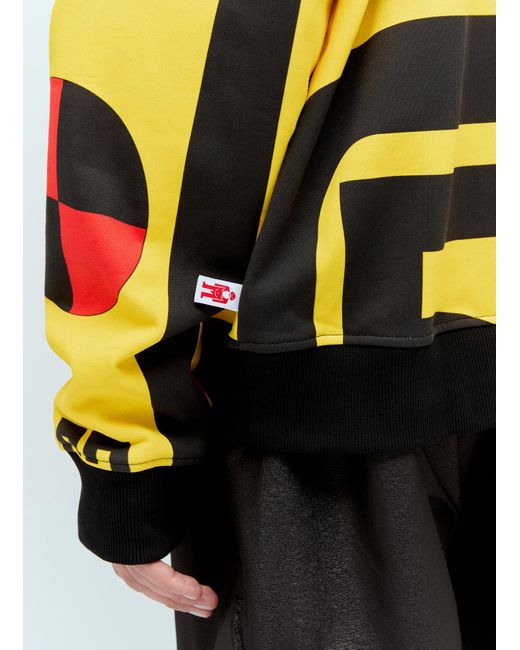 Walter Van Beirendonck Yellow Maxi Zip Hooded Sweastshirt for men
