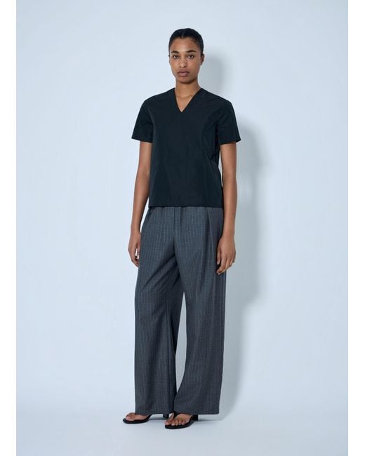 Jil Sander Blue V-Neck Top