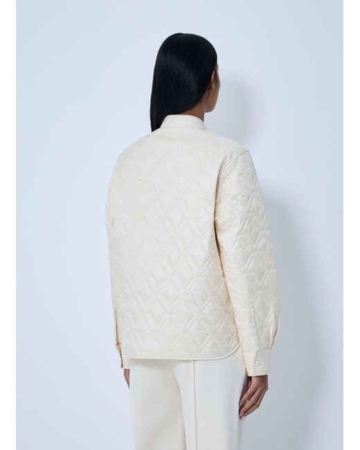 Moncler White Logo Motif Quilted Jacket