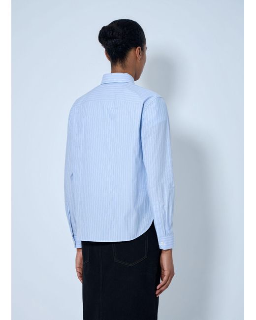 Saint Laurent Blue Striped Cotton Poplin Shirt