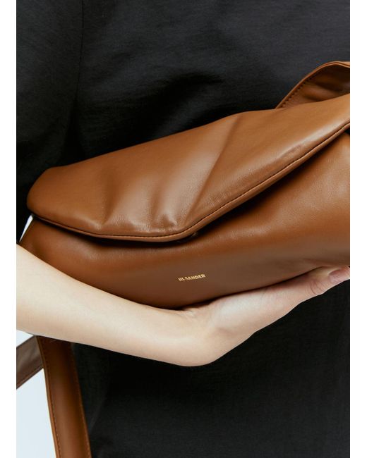 Jil Sander Black Large Cannolo Padded Shoulder Bag