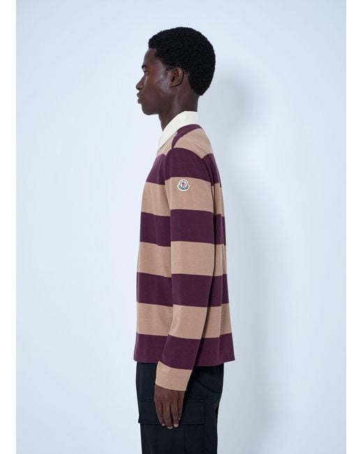 Moncler Red Striped Rugby Shirt for men
