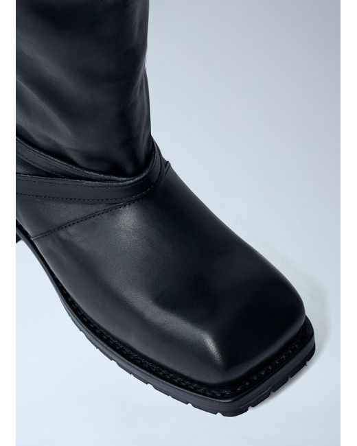 Our Legacy High Engine Leather Boots in Blue | Lyst UK