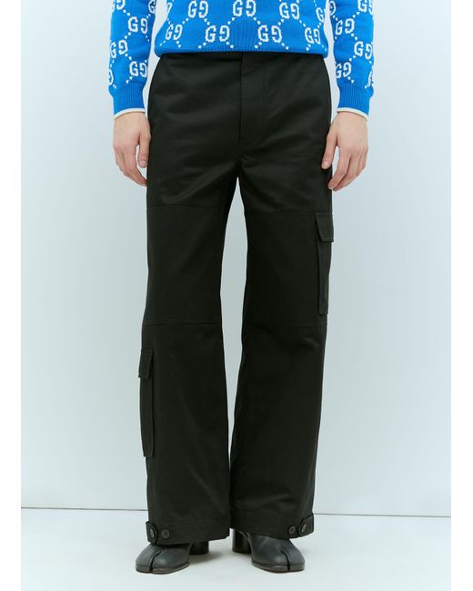 Gucci Black Drill Cargo Pants for men