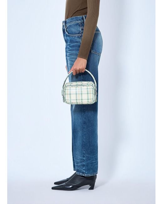 Acne Blue Camero Kit Check Handbag