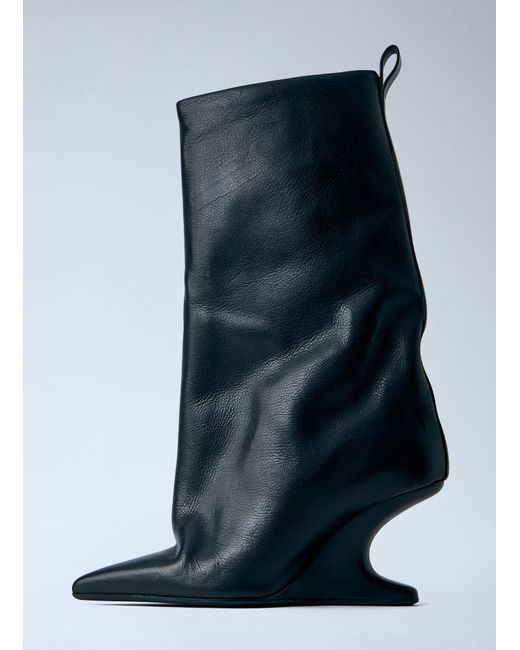 Rick Owens Blue Cantilever 8 Sharp Flared Boots