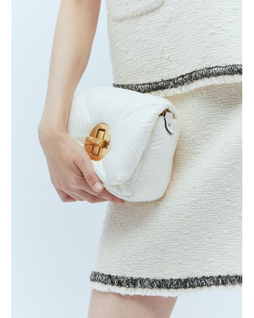 Moncler White Mini Puf Crossbody Bag