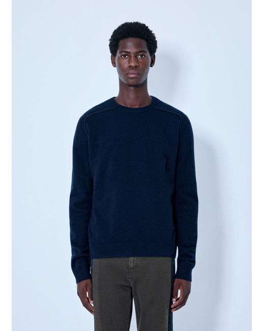 Maison Margiela Blue Wool Crewneck Sweater for men