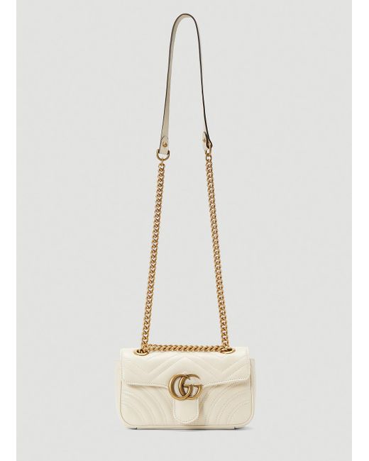 Gucci Marmont 2.0 Mini Quilted Leather Shoulder Bag - White - One Size