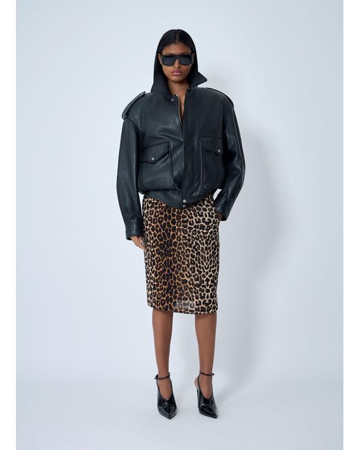 Saint Laurent Blue Grained Leather Jacket