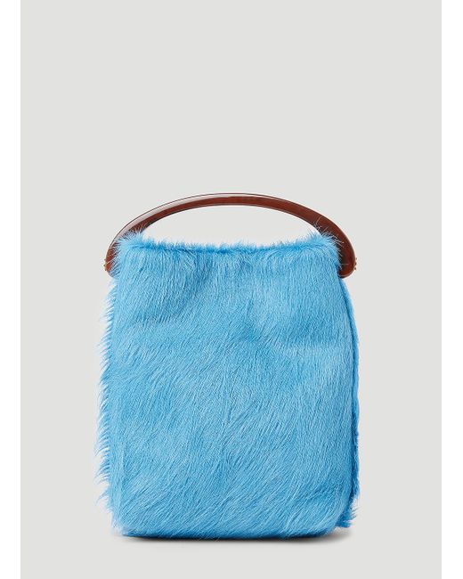 Dries Van Noten Blue Pony Hair Handbag