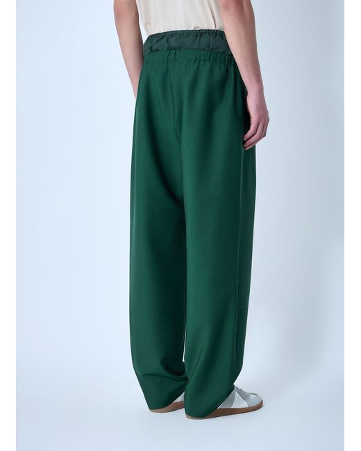 Lacoste Green Wide-Leg Drawstring Trousers for men