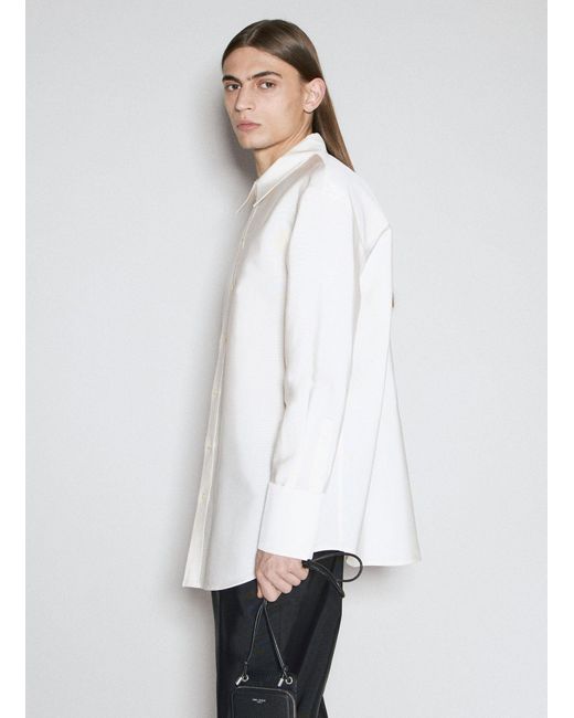 Saint Laurent White Faille Overshirt for men