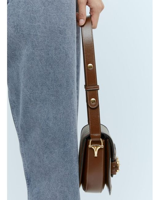 Gucci Blue Horsebit 1955 Mini Rounded Shoulder Bag