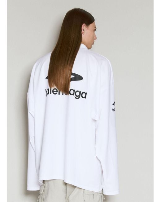Balenciaga White 3b Sports Icon Ski T-shirt for men