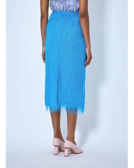 Dries Van Noten Blue Sokna Pencil Midi Skirt