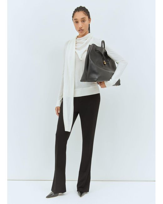 Bottega Veneta Black Matt Flared Pants