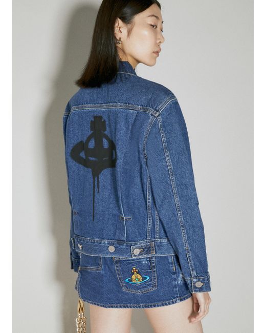 Vivienne Westwood Spray Orb Marlene Denim Jacket in Blue Lyst