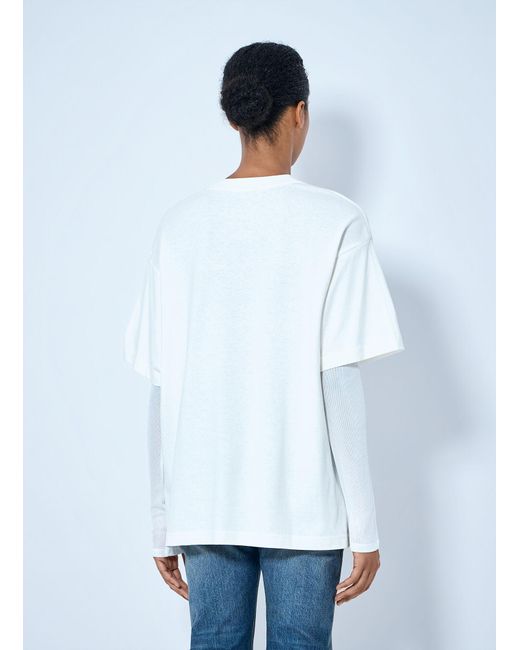 Acne White Embroidered T-Shirt
