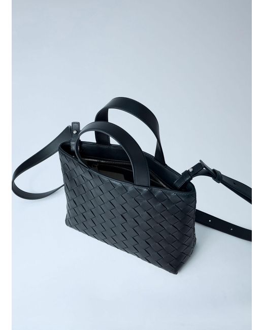 Bottega Veneta Blue Mini Intrecciato Zipped Tote Bag for men