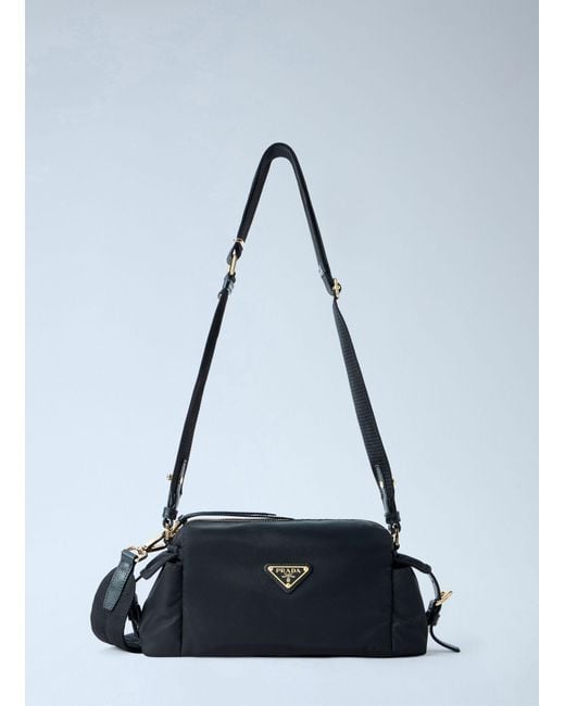 Prada Blue Explore Small Re-Nylon And Leather Shoulder Bag