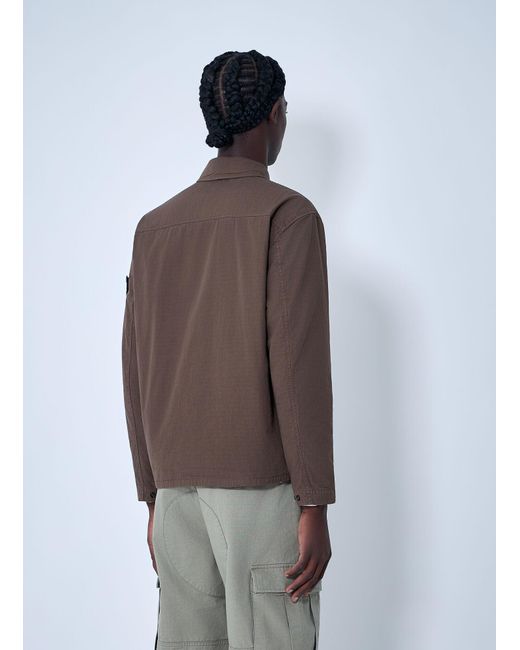Stone Island Brown Logo Patch Jacket for men