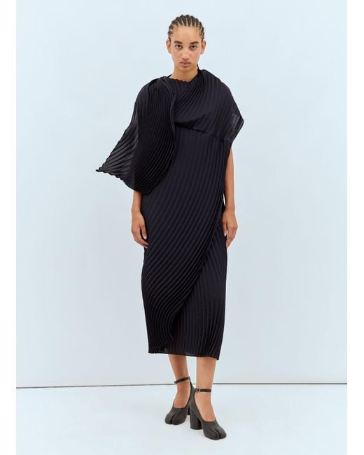 Issey Miyake Blue Wrapped Pleats Dress