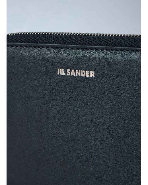 Jil Sander Blue Pocket Zip Around Wallet for men