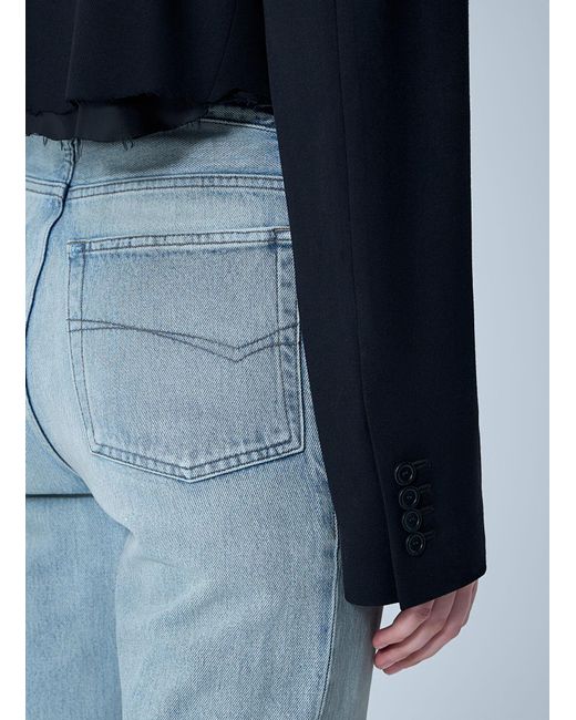 Balenciaga Blue Cut-Off Blazer