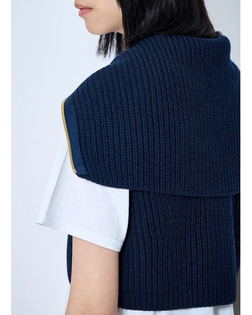 Moncler Blue Zip-Front Knit Vest