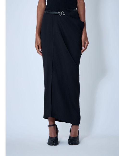 Sportmax Blue Draping Asymmetric Skirt