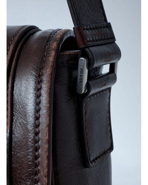 Prada Blue Leather Explore Crossbody Bag for men