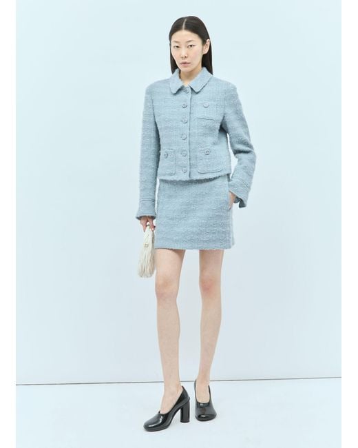 Gucci Blue Tweed Mini Skirt