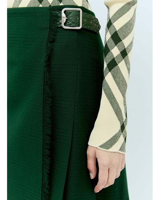 Burberry Green Wool Kilt