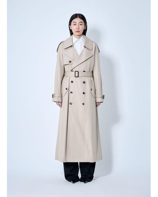 Saint Laurent White Cotton Twill Trench Coat