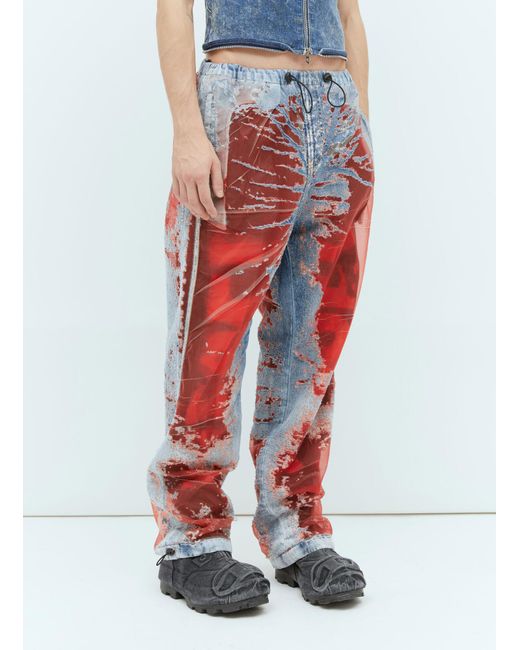 DIESEL Red D-martian Jeans for men