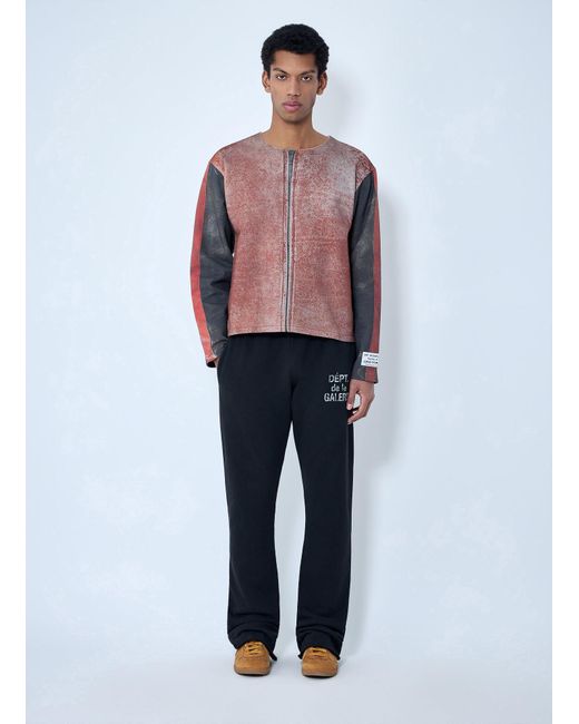 GALLERY DEPT. Red Raw-Edge Zip-Print Top for men