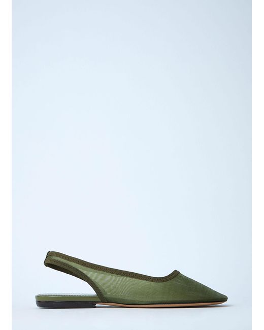 Dries Van Noten Green Mesh Slip-On Shoes