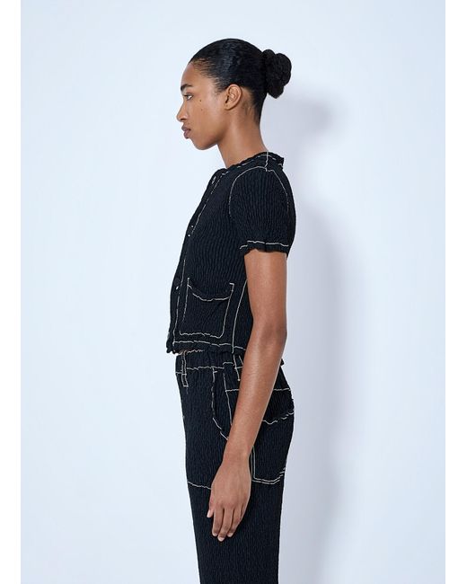 Issey Miyake Blue Wavelet Ensemble Cardigan