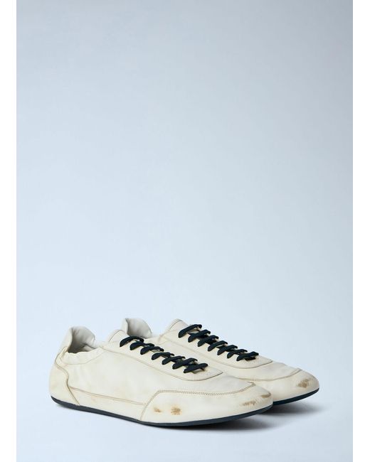 Prada White Collapse Sneakers for men