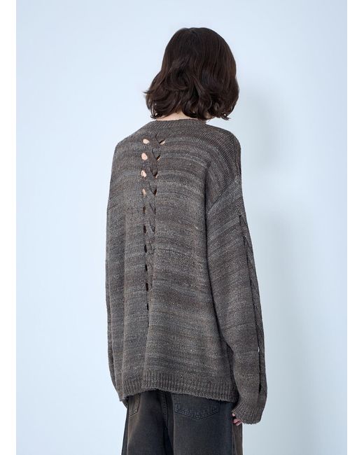 Our Legacy Gray Popover Roundneck Sweater for men
