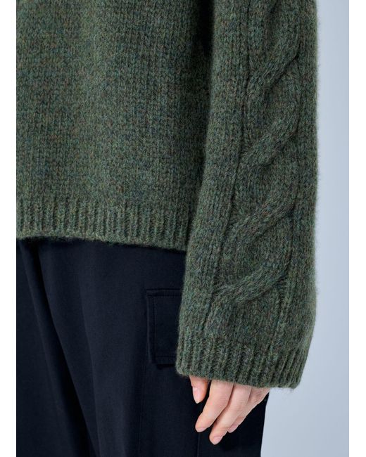 Moncler Green Zipped Knit Sweater