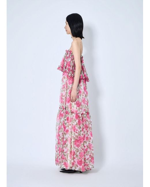 Chloé White Long Silk Muslin Dress