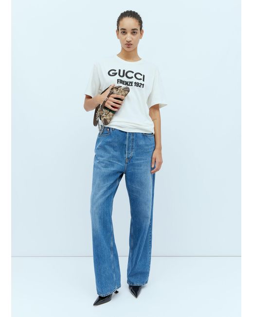 Gucci Blue Logo Patch Classic Jeans