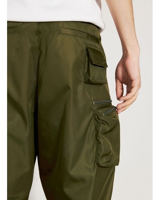 Prada Green Wide-Leg Cargo Trousers for men