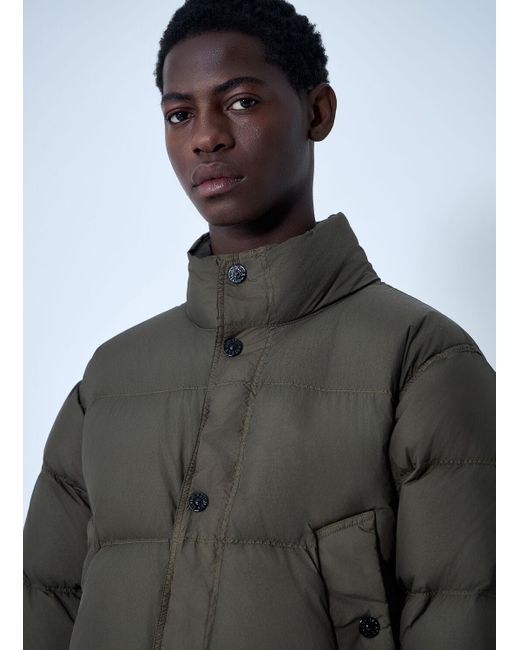 Stone Island Gray Crinkles Reps Ny Bomber Jacket for men
