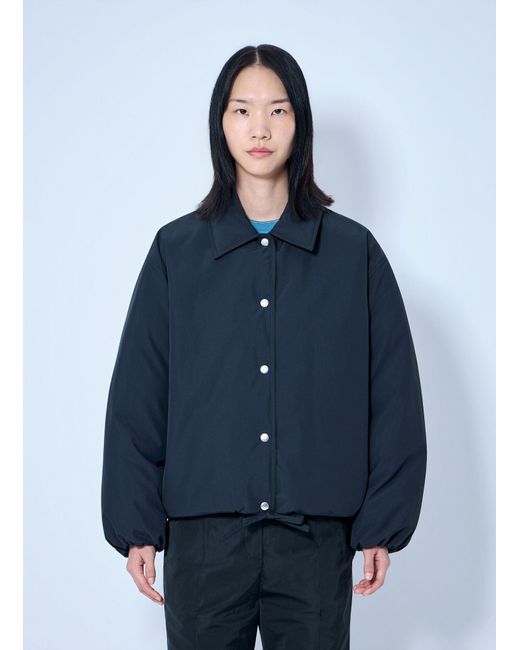 Jil Sander Blue Down Jacket With Collar