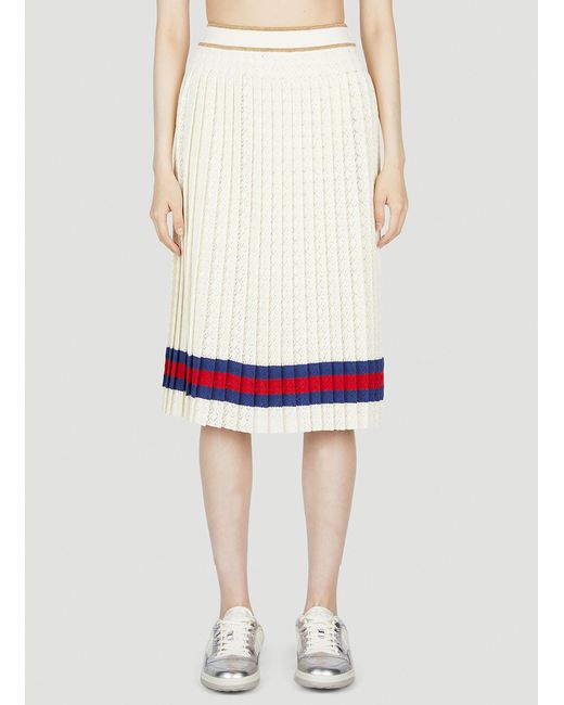 Gucci White G Rhombus Knit Skirt