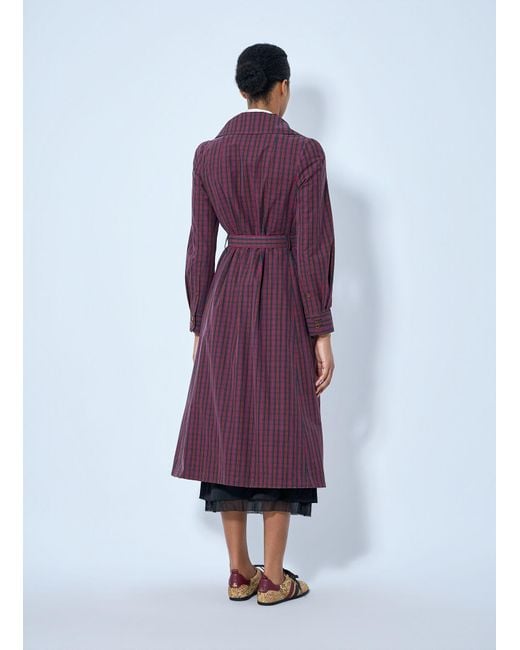 Vivienne Westwood Purple Belted Button-Down Trench Coat