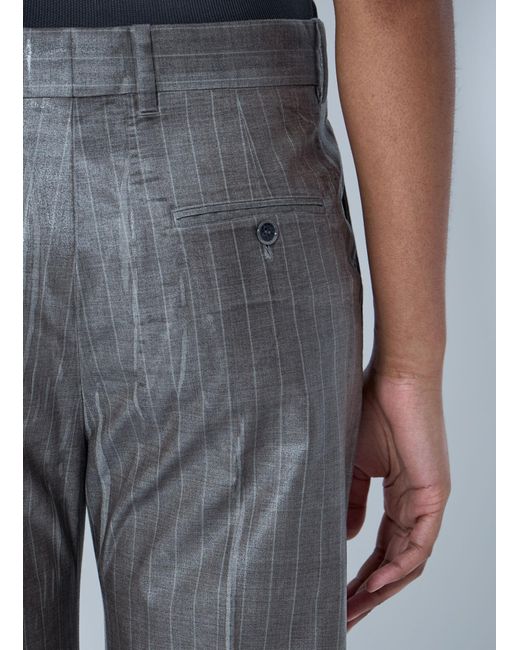 Acne Blue Coated Pinstripe Trousers